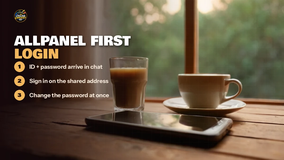 Scene of an AllPanel sign-in being opened on a phone browser from a chat link