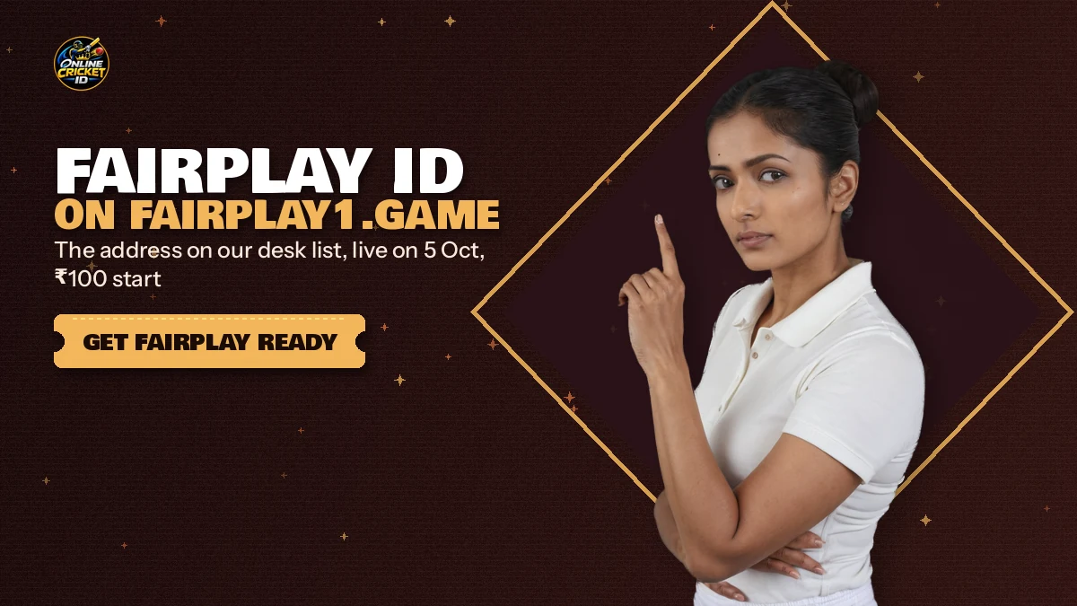 Cricket fan holding a phone open on the FairPlay sign-in page before an evening match