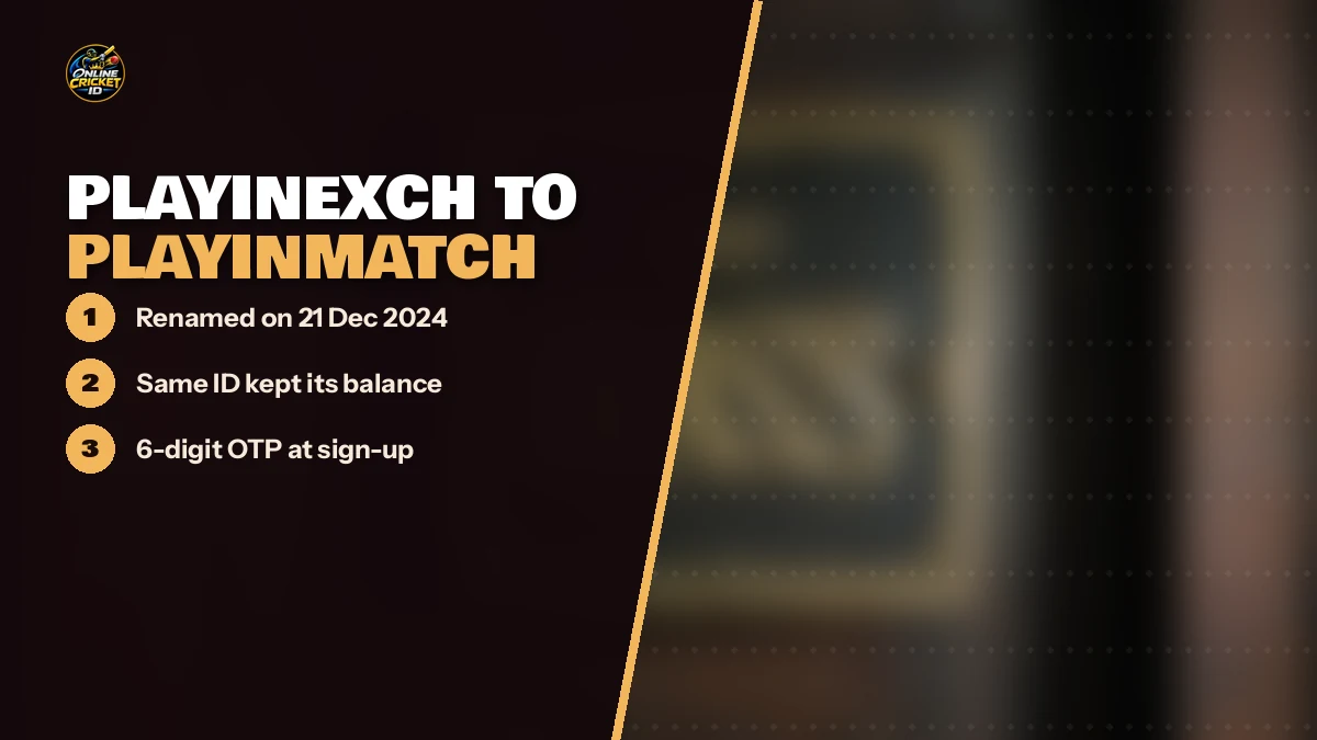 Phone showing the PlayinMatch lobby with its bottom menu of five entries